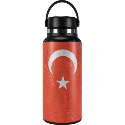 Turkish Flag Distressed Hydro Flask 32oz Wide Mouth Skin